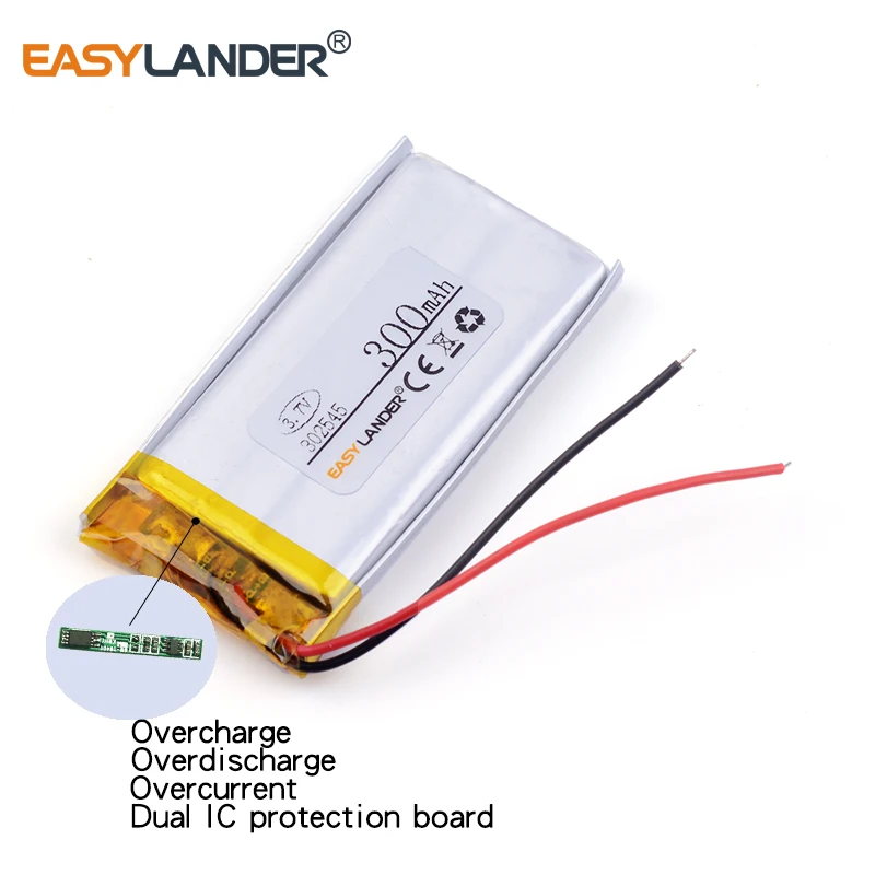 3ชิ้น/ล็อต3.7V 302545 300mAh แบตเตอรี่ลิเธียม Li-ion สำหรับ MP3ลำโพงบลูทูธ