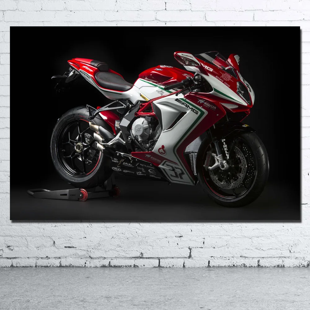 Motorcycle MV Agusta F3 800 Superbike Artwork Picture Canvas Printed Wall Art Poster Decorative Paintings Home Living Room Decor