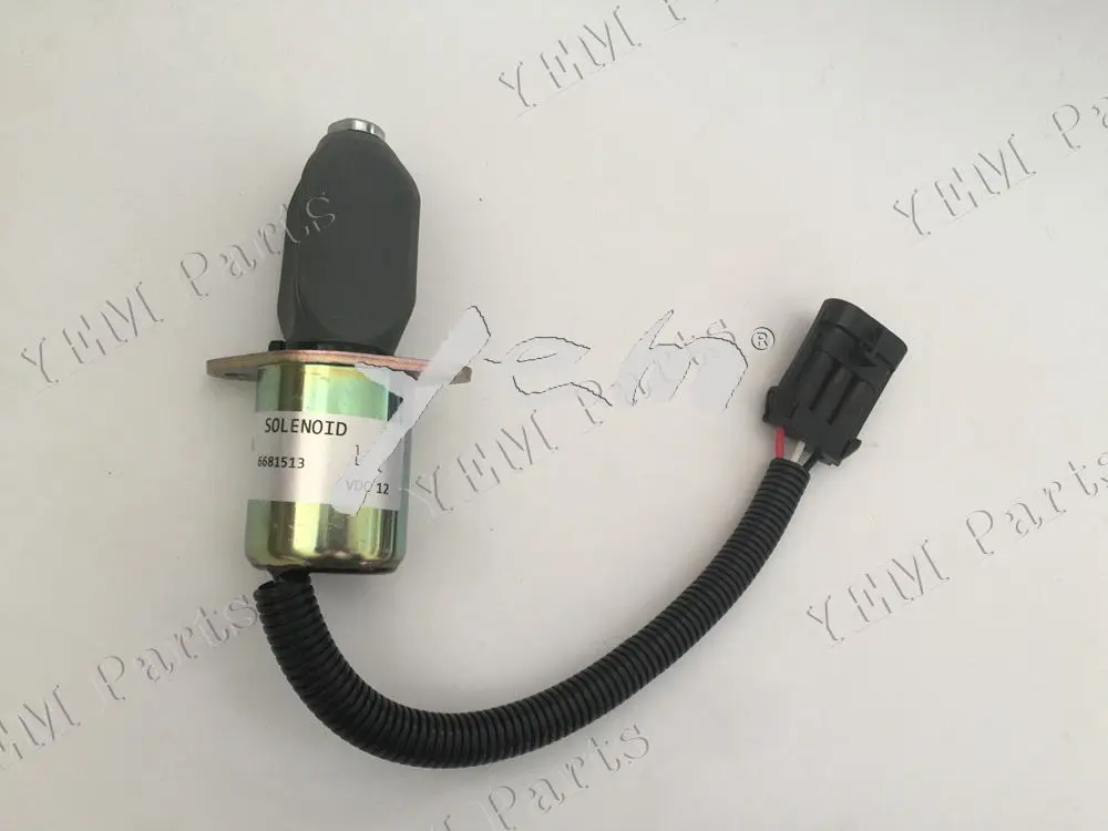 For Kubota Fuel Shutoff Solenoid 6681513 12V  Fit for Bobcat S150 S160 S175 S185 T190 751 753 763 773