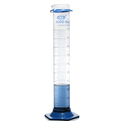 1Pc 1000mL Measuring Cylinder with Spout and Graduation with Plastic Heagon Base Laboratory Chemistry Equipment