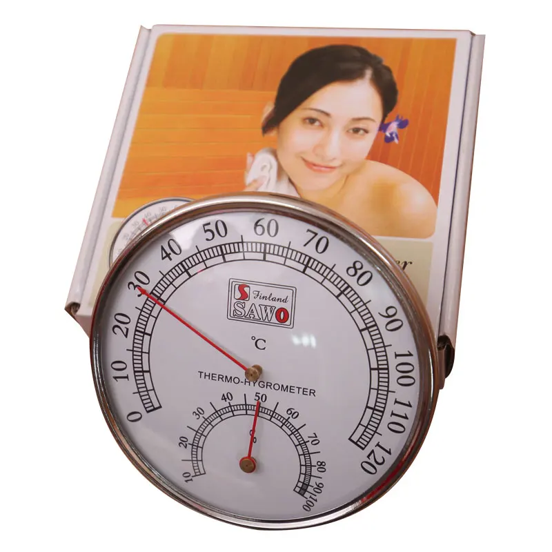 Sauna Thermometer Stainless Steel Case Steam Sauna Room Thermometer Hygrometer Bath And Sauna Indoor Outdoor Used