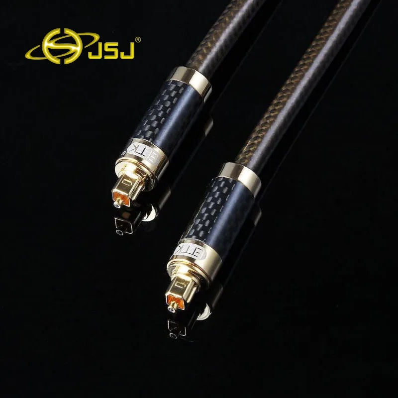 

JSJ audio cable metal head audio fiber optic cable heating wire fiber optic cable amplifier audio DVD speaker silver gold