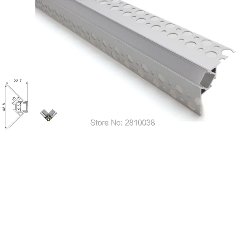 10 X1 M Sets/Lot corner shape led strip aluminum channel and 160 degree angle outer wall profile for recessed wall lights