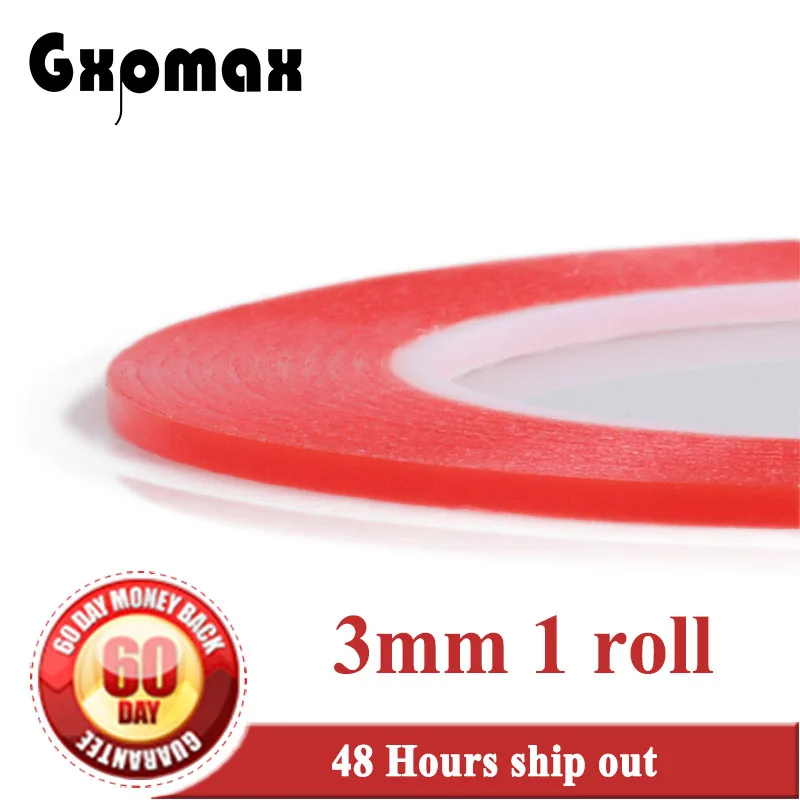 

1x (0.2mm Thick) 3mm *25M Strong Sticky PET Acrylic Clear Double Sided Tape for Screen, Panel, Lens, Camera Cover Uneven Surface