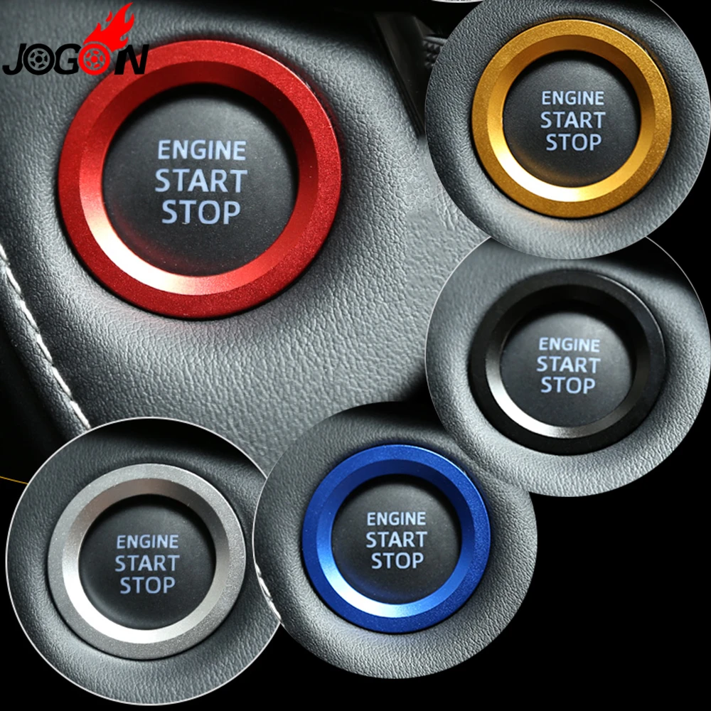 Push Start Stop Engine Button Ring Cover Trim Sticker For Toyota C-HR RAV4 Highlander Venza Alphard 4Runner Sienna Tacoma Hilux