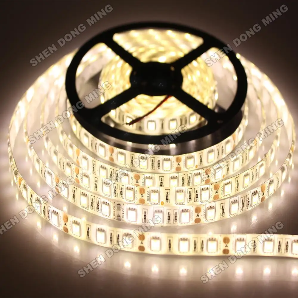 Waterproof 10m LED Strip IP65 5050 10 meters 12V smd5050 60leds/m flexible ribbon tape 5m/roll RGB warm white DC12V