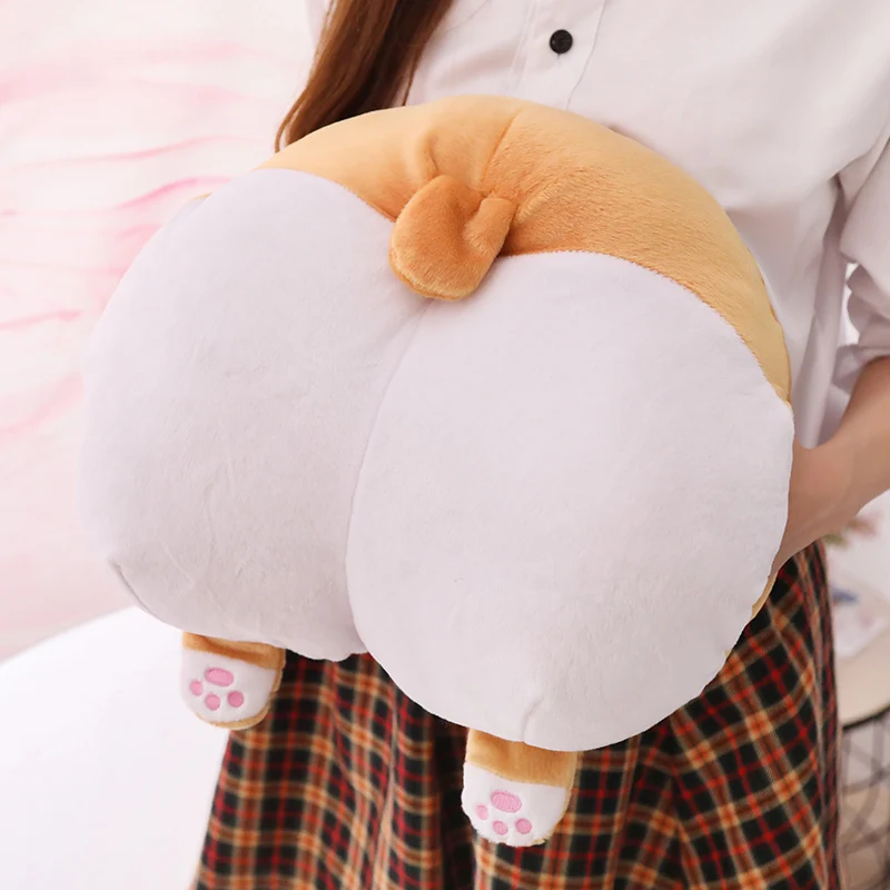 Cute Corgi Dog Plush Toy Stuffed Soft Animal Dog Butt Pillow Lovely Christmas Gift Kawaii Valentine Present Hand Warm