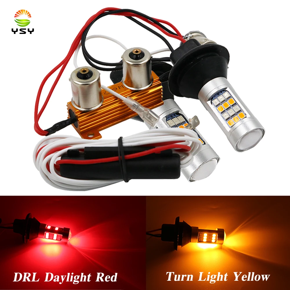 

ba15s BAU15S 1156 p21w s25 42led T20 W21W WY21W 7440 light Daytime Running Light+Turn Signal Dual Mode DRL LED External Lights