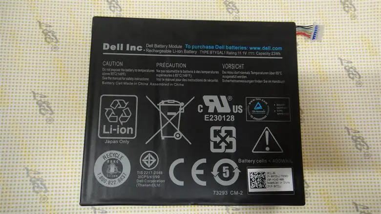 New genuine tablet Battery for DELL Streak 10 Pro/T03G  BTYGAL1 0KGNX1 OKGNX1  11.1V 23WH