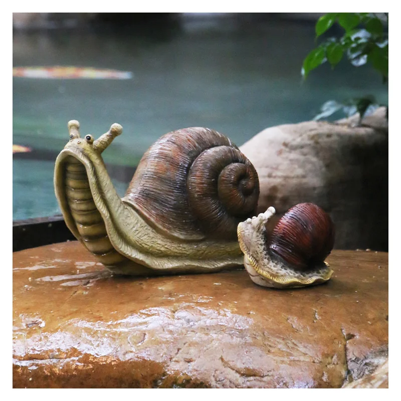 Cute Resin Snail Statue Outdoor Garden Store Bonsai Decorative Animal Sculpture For Home Office Desk Garden Decor Ornament