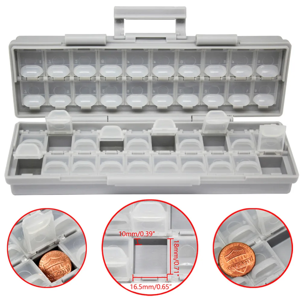 AideTek BOX-ALL-40 Compartments Enclosure surface mount components assorted resistor capacitor plastics Storage transparent box