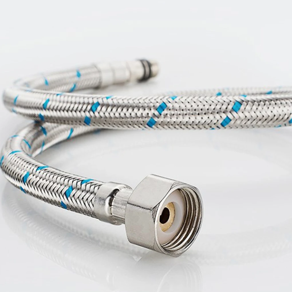 Water Line Stainless Steel Braided G1/4 Hot Cold Water Supply Faucet Connector Hoses with Red and Blue Stripes