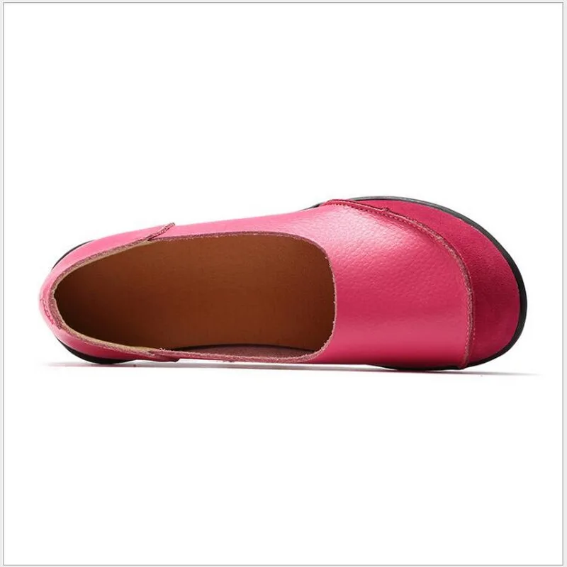 Genuine Leather Flat Shoes Casual Slip on Loafers Ladies Shallow Casual Basic Ballet Flats Shoes(35-43)