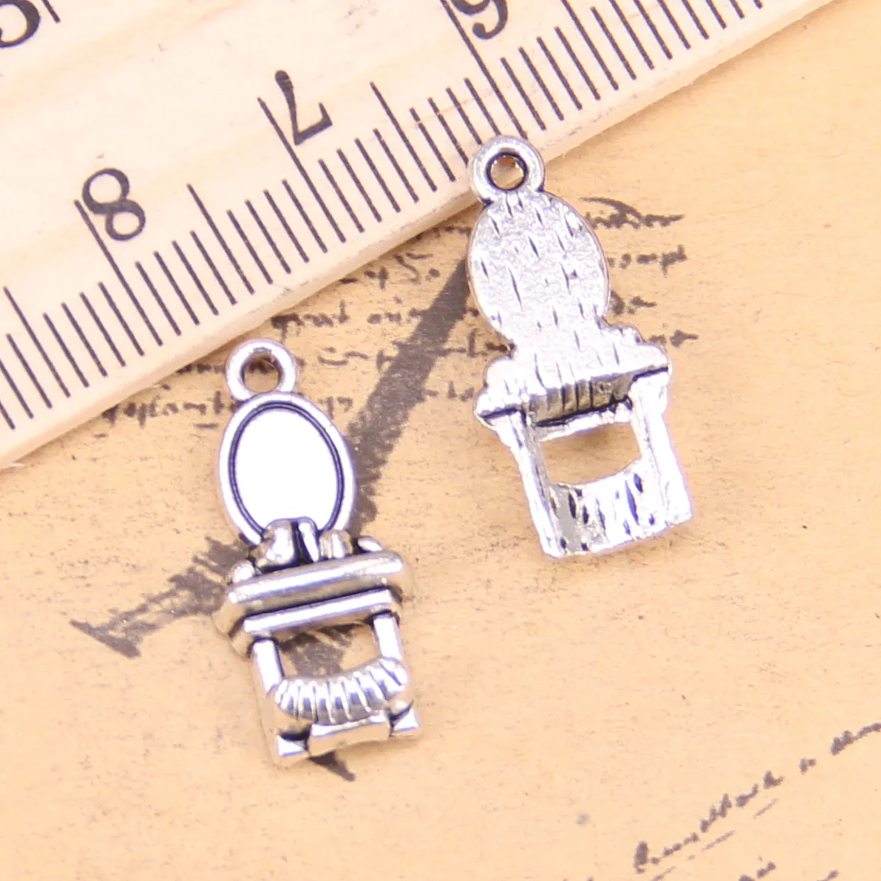 76pcs Jewelry Charms toilet table 20x9mm Antique Silver Plated Pendants Making DIY Handmade Tibetan Silver Jewelry