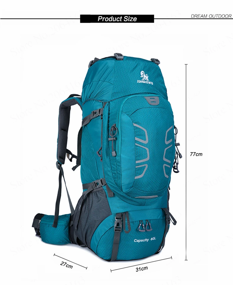 60L Wasserdicht Klettern Wandern Outdoor Rucksack Frauen & Männer Tasche Camping Bergsteigen Rucksack Sport Bike Reisetaschen – Detail 6