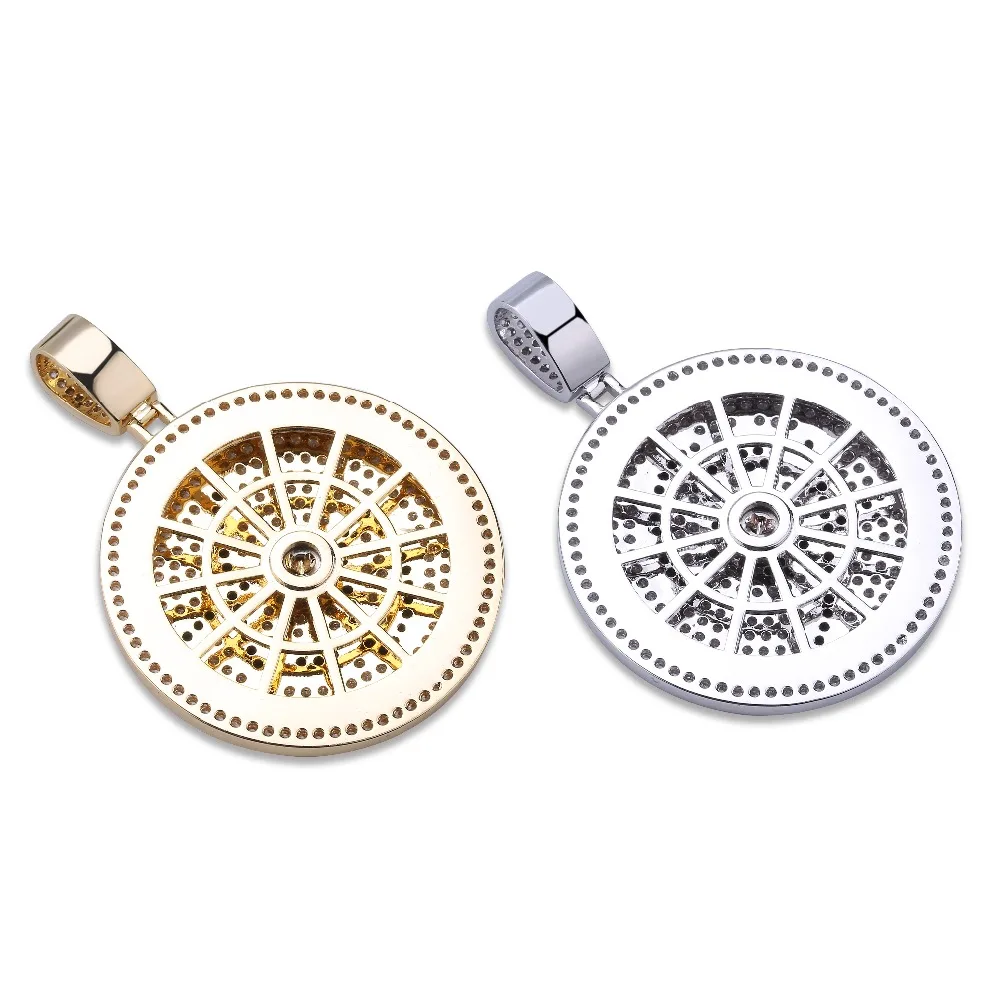 TOPGRILLZ New XO Spinner Pendant Necklace Iced Out Hip Hop/Punk Gold Silver Color Chains For Men CZ Charms Jewelry Gift