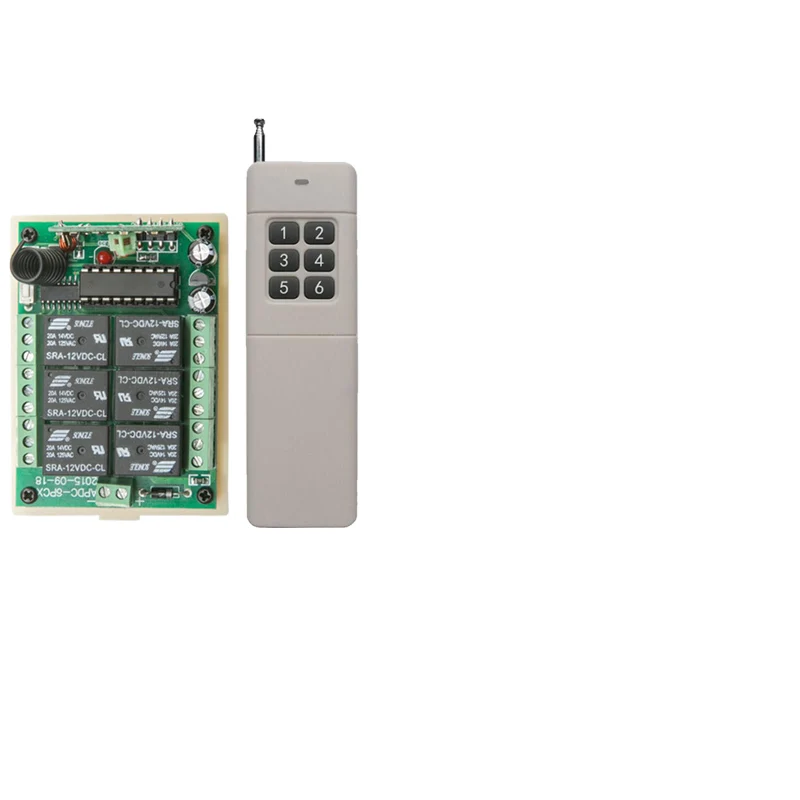 3000M Long Distance DC 24V  6 CH 6CH RF Wireless Remote Control Switch System,Transmitter + Receiver,315 / 433 MHz