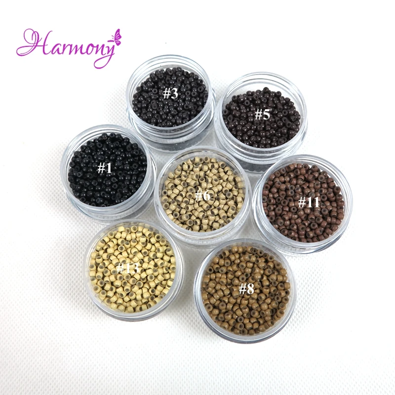 3500pieces/lot 2.9x1.6x2.0mm Copper Silicone Nano Rings Beads Links nano hair extension tools 7 Colors available