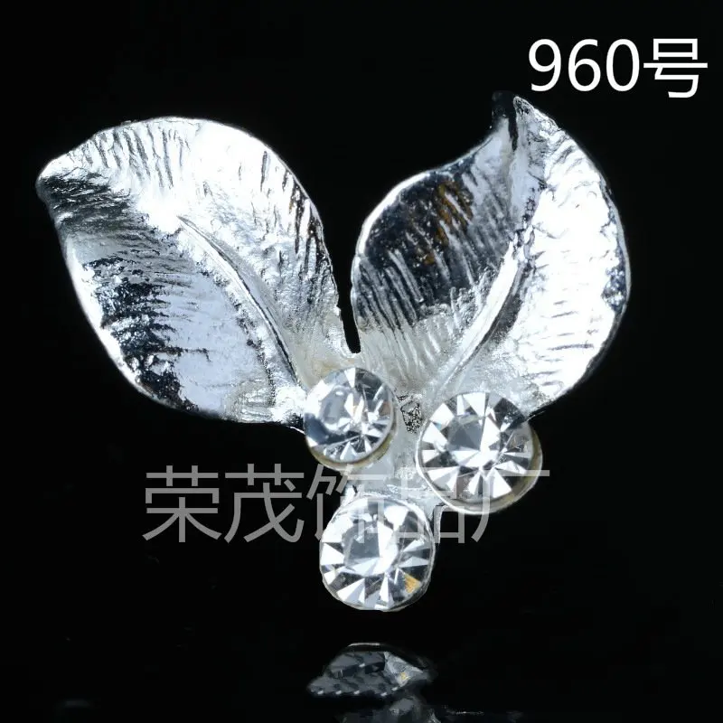 50pcs new design Gold/silver plated charm Tree leaf pendant for DIY Hairpin jewellery findings Hair Decoration Accessories