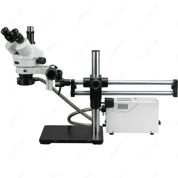 Fiber Optic Trinocular Microscope--AmScope Supplies 3.5X-180X Fiber Optic Trinocular Stereo Microscope with Ball Bearing Stand