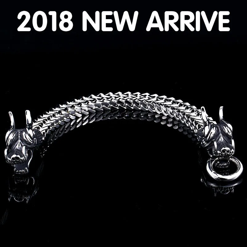 BEIER 2018 New arrive NOSE VIKING dragon head Bracelet For Man 316 Stainless Steel High Quality christmas Jewelry BC8-061