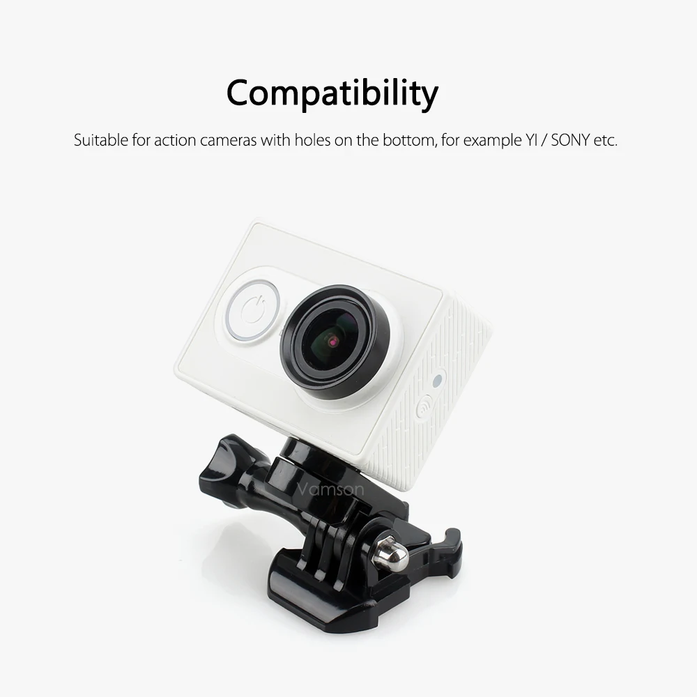 Vamson for GoPro 액세서리 브리지 어댑터 미니 삼각대 Sj4000 VP105 용 yi 용 1/4 인치 커넥터 변환
