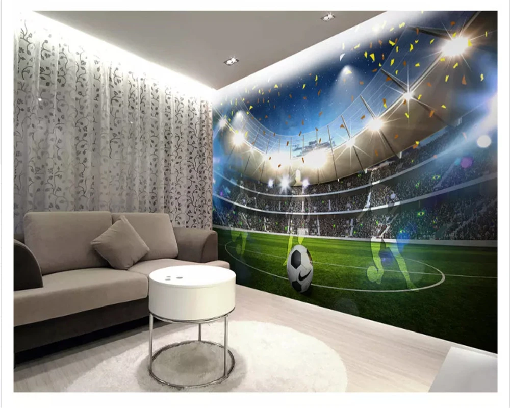 beibehang HD fashion dream wallpaper huge football field 3D backdrop decorative painting papel de