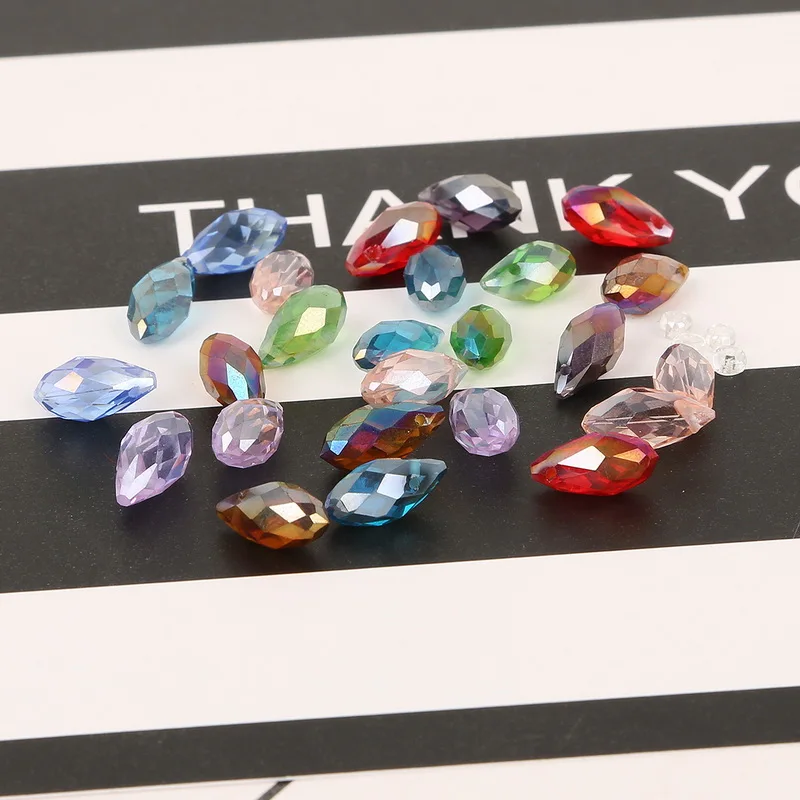 50pcs/lot Austrian Beads Crystal Beads Multi Color Tear Drop Glass Beads For Jewelry Making DIY Bracelet Beading