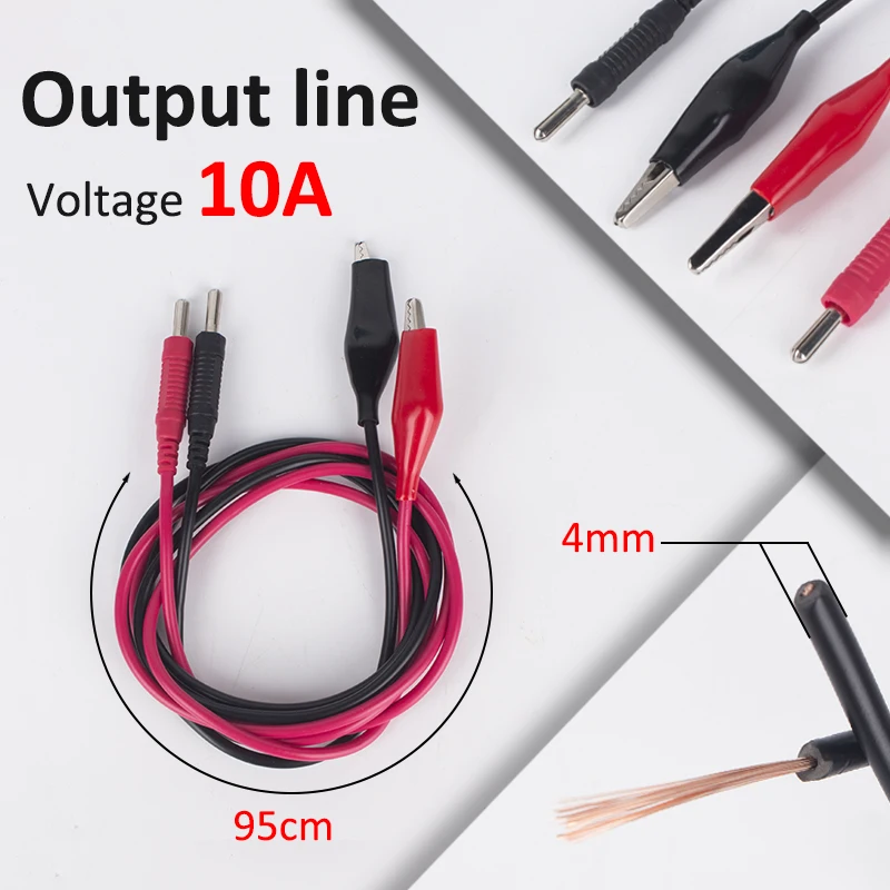 40A output line Banana Plugs To Crocodile Clamps Test Leads Line DC Power Supply Alligator Clips Test Lead Cable Wire 120cm