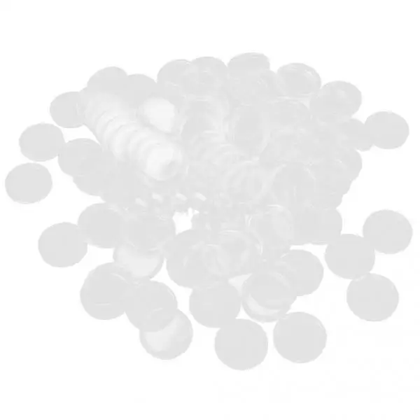 200pcs 32mm Clear Round Cases Coin Storage Capsules Holder Plastic Round Box