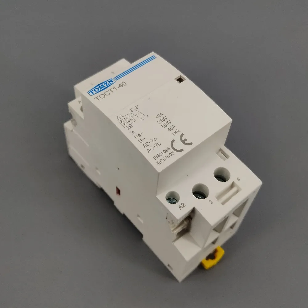 2P 40A 220V/ 230V 50/60HZ Din rail Household ac Modular contactor 2NO
