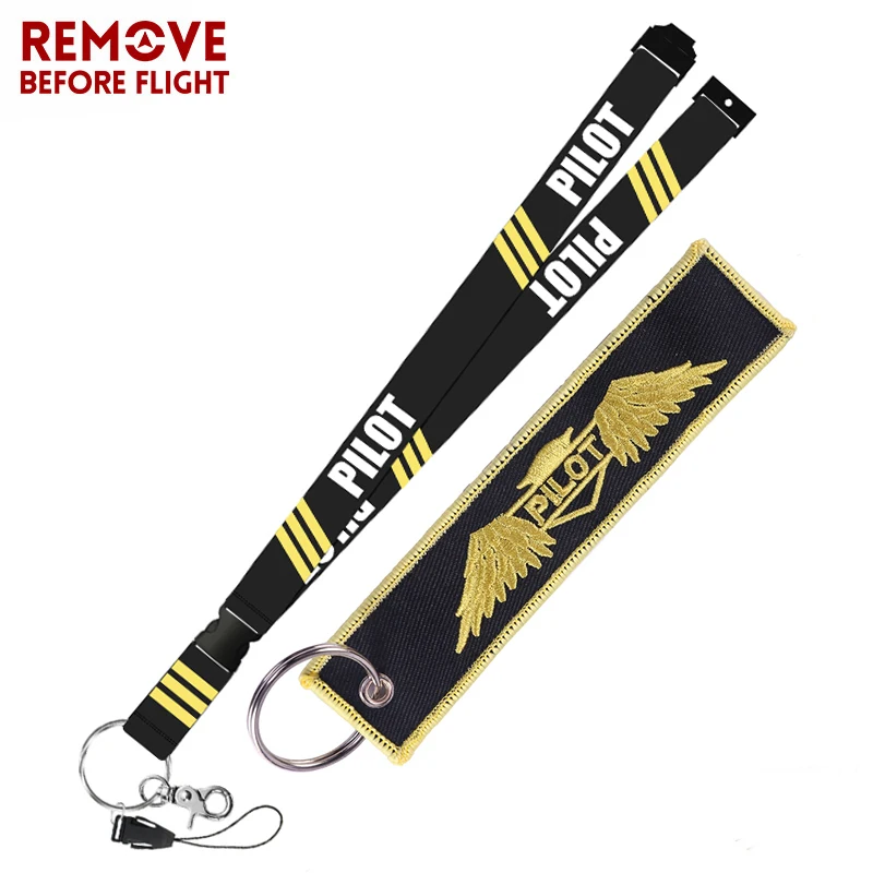 Remove Before Flight  Aviation Gifts Lanyard Keychain Turbo Keychain Crew Neck Strap Pilot Lanyard Keychain Anti Static Keychain