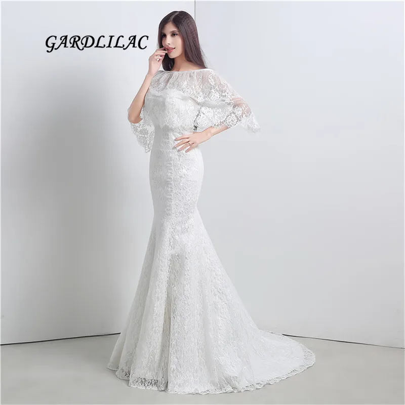 Robe de mariée en dentelle blanche avec châle, grande taille, longue, robe de bal, nouvelle collection