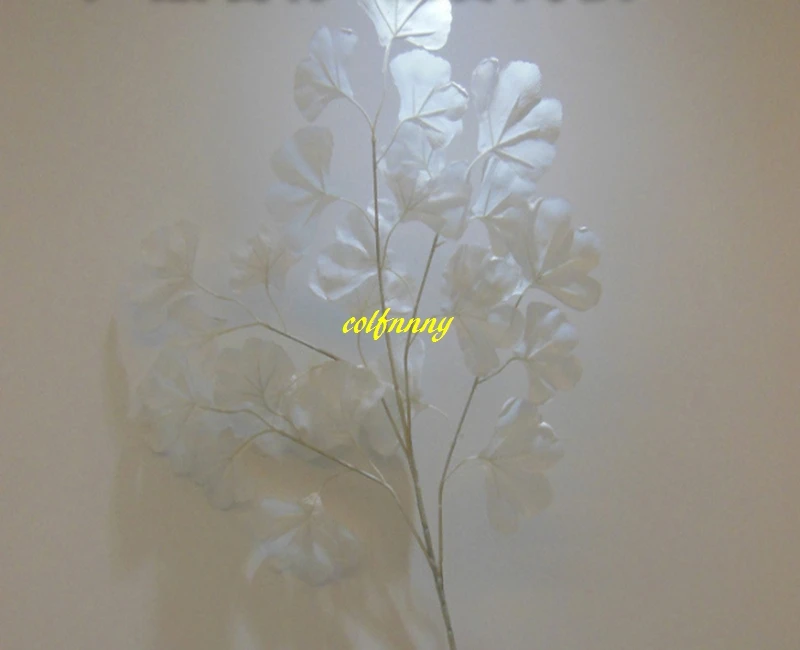 

500pcs/lot Wedding props Road flower stage background decoration flower white artificial ginkgo biloba White leaves 4 colors