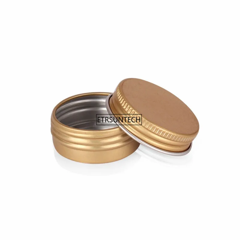 

Gold 15g 25g 60g Top Quality Cream Refillable Metal Aluminum Jar Tin Screw Thread Cosmetic Lip Balm Mask Ointment Containers