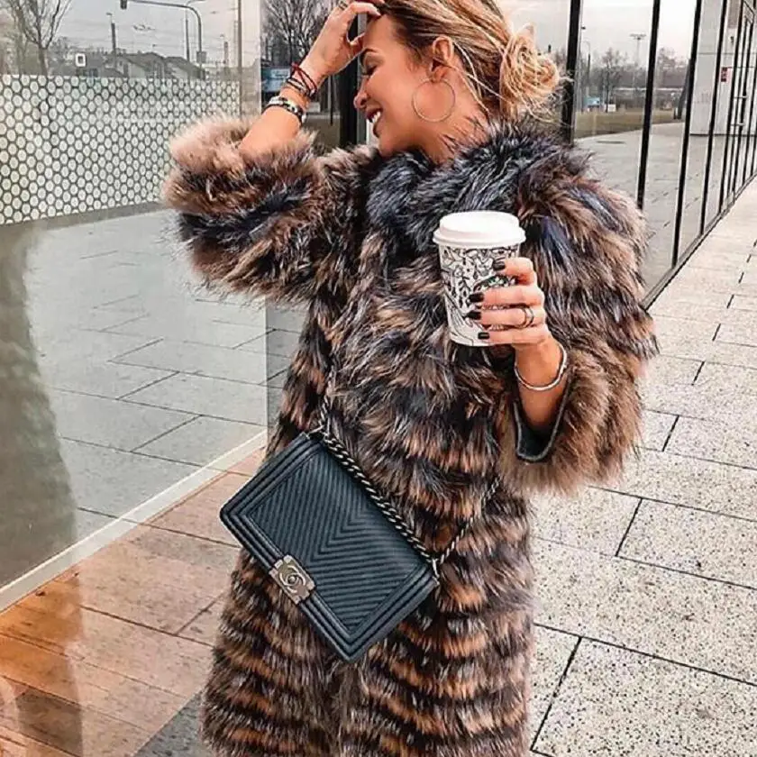 Long Real Fox Fur Coat, Natural Silver Fox Fur, Red Fox Fur, Ladies Jacket, Light and Warm, High Quality, Fashion, 90cm