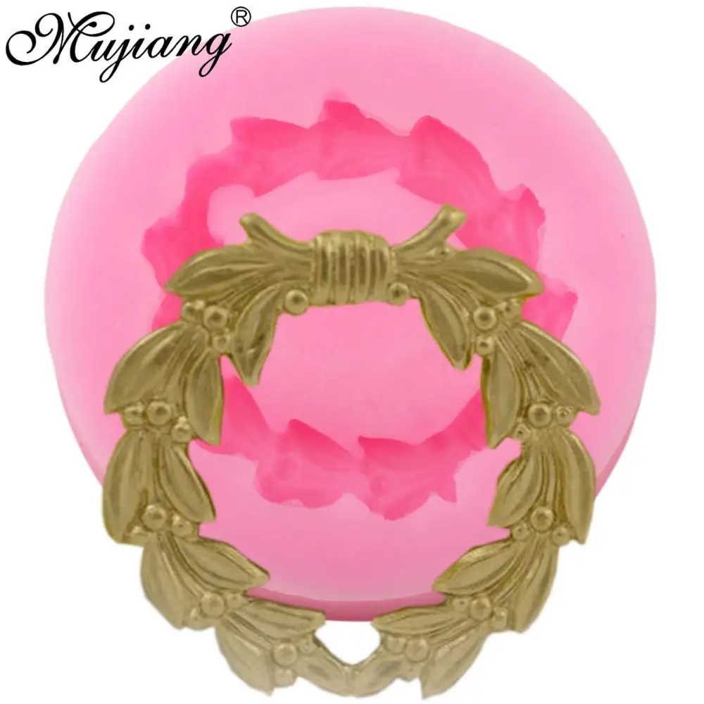 Laurel Wreath Berries Silicone Molds Leaf Cupcake Topper Frame Fondant Cake Decorating Tools Polymer Clay Candy Chocolate Mould