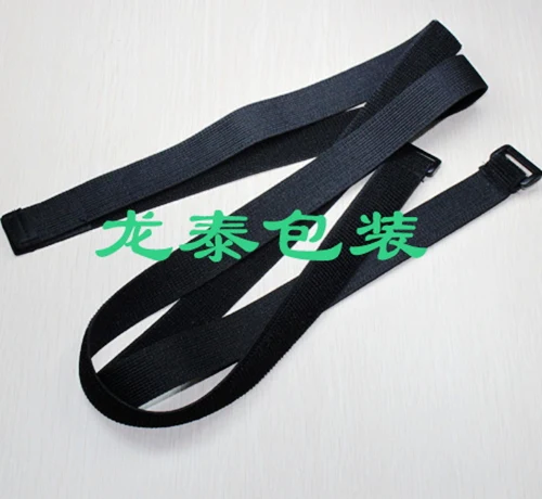 Free shipping 5pcs 2cm x 120cm Stretch elastic strap  tapes with plastic buckle sticky Hook Loop cable ties