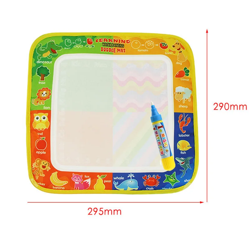 4 Types de tissu de dessin magique à l'eau avec stylo de peinture Doodle, tapis de peinture à l'eau pour enfants, jouet de dessin éducatif précoce