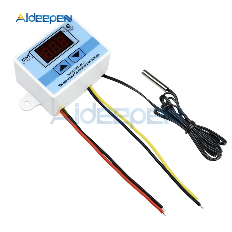 10A 12V 24V 220V LED Digital Temperature Controller W3001 Thermometer Thermo Controller Regulator Switch Probe NTC Sensor 10K