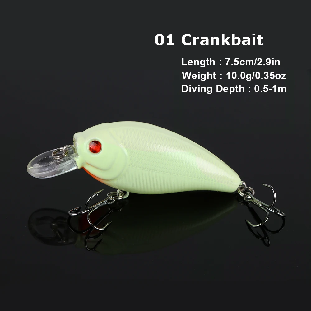 Goture 5 قطعة/الوحدة ليلة الصيد إغراء أطقم أسماك/ذبذب/بوبر/VIB/قلم رصاص السحر الصيد مضيئة الطعم الاصطناعي مع صندوق إغراء