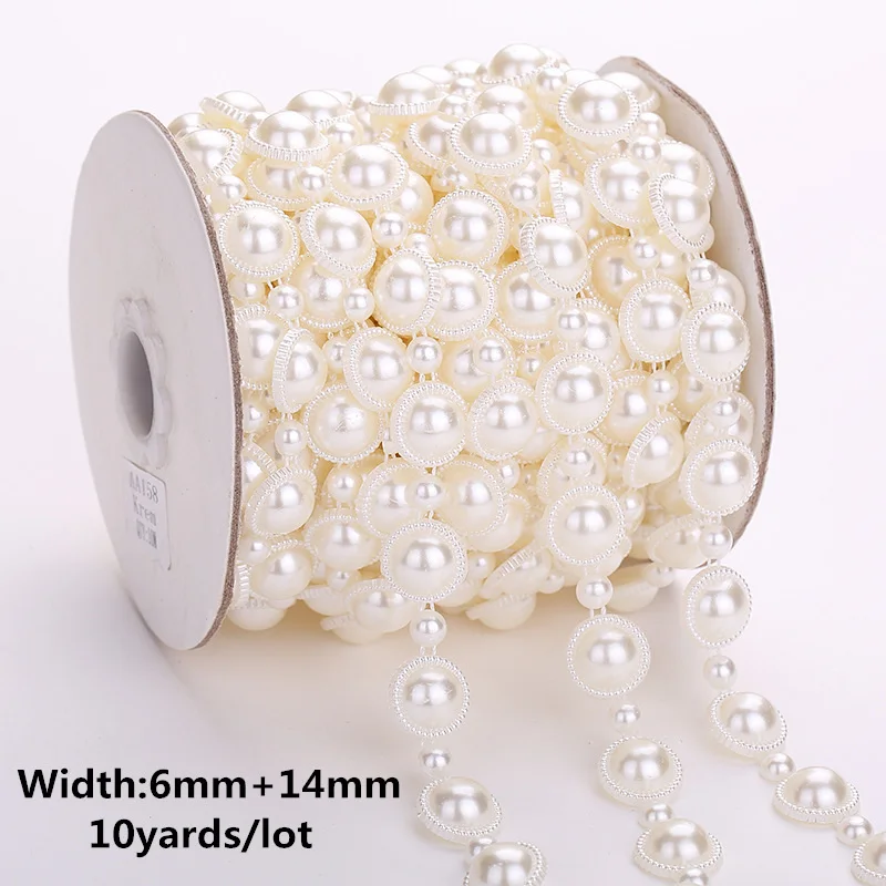 10yards/5yards ABS Imitation Pearl Beads Chain Banding Trim Sewing for DIY  Wedding Party Craft Headband 25 designs choose