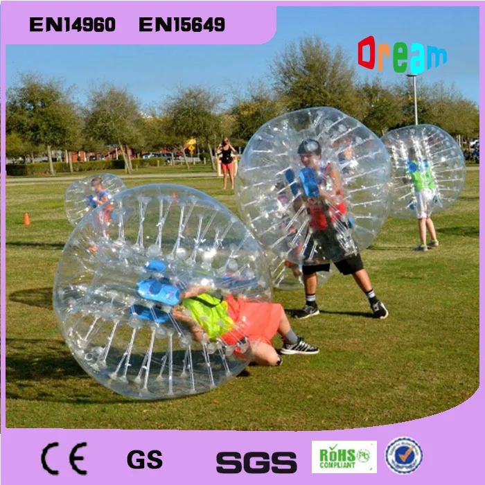 Kostenloser Versand 5 ft (1,5 m) Zorb Fußball Stoßstange Ball Blase Fußball Aufblasbar Spiel Rasen Farbe Wahl Aufblasbare Menschliche Ball