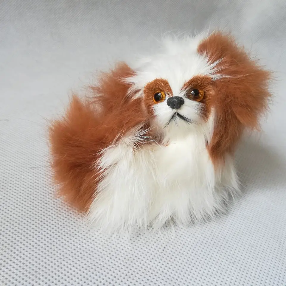 real life toy puppy model mini 8x6cm dog hard model home decoration baby toy gift h1480