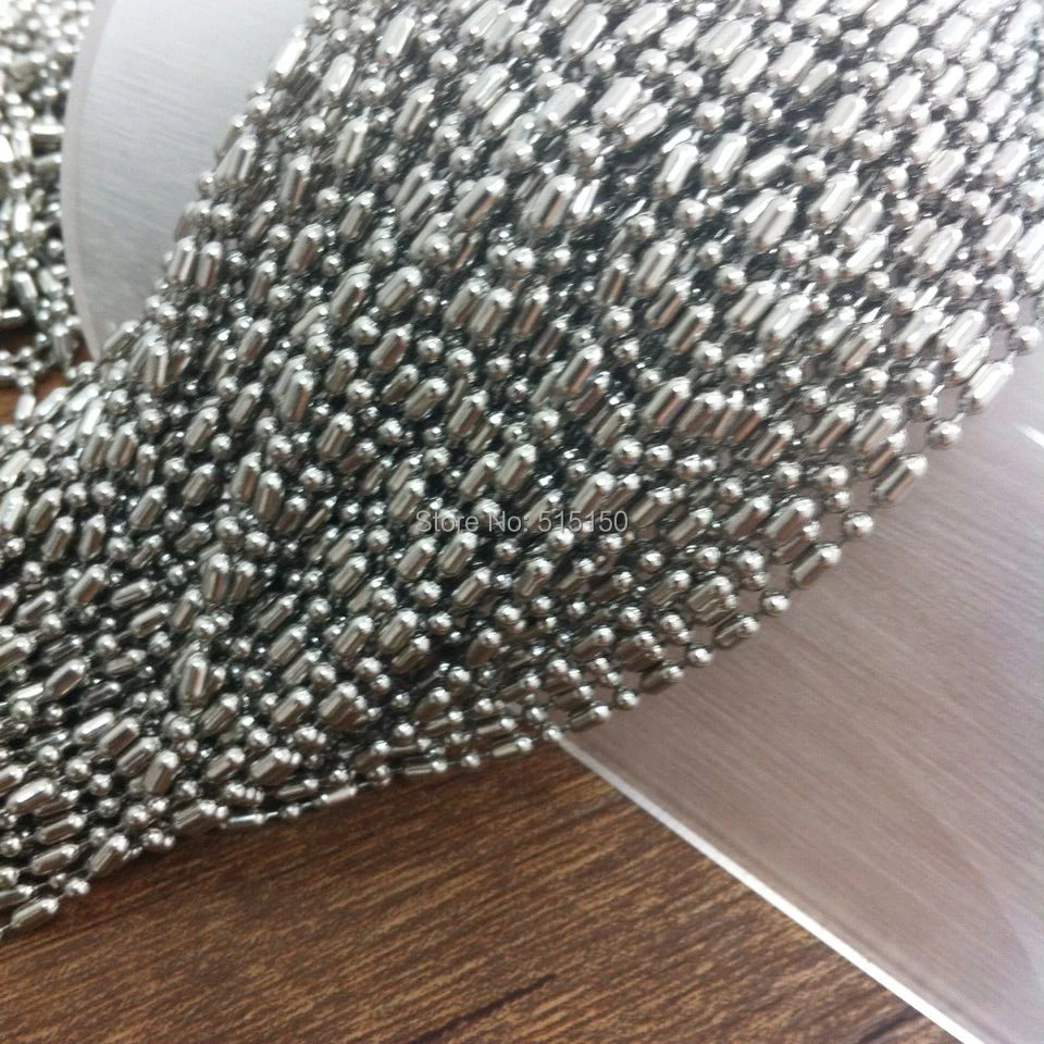 Wholesale 100meters 2.0mm Width DIY Jewelry Finding/Makings Stainless Steel Ball  Link Chain