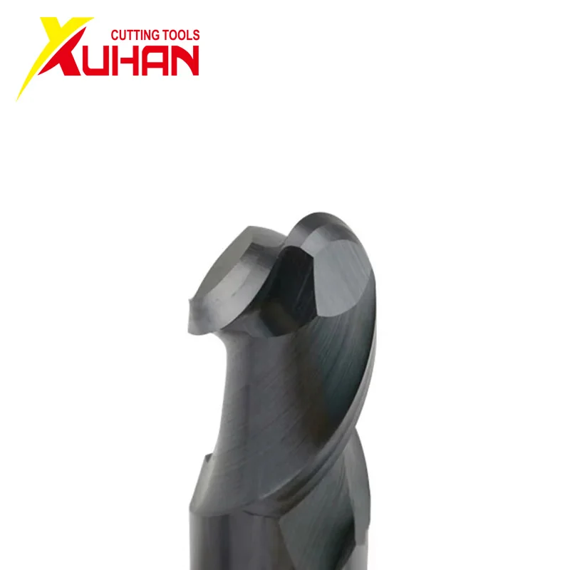 Ball nose end mill 2 flutes 100mm 150mm length cnc end milling cutter for metal face and slot machining hrc50 coated end mills