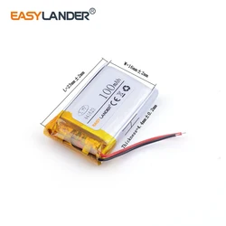 3.7V 100mAh 441623 akumulator litowo-jonowy do małych baterii audio MP3 MP5