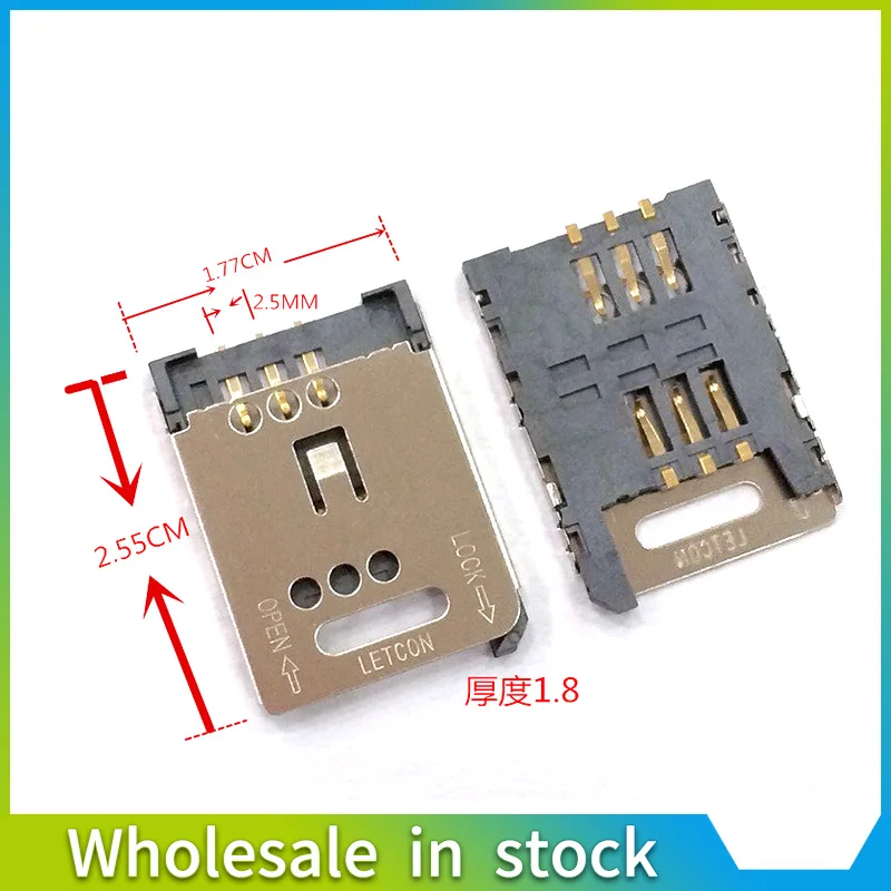 Micro SIM Flip 6PIN Socket Connector Big Panel PC Computer Card Intelligent Cellphone Mainboard Circuit Board Accessory Repair