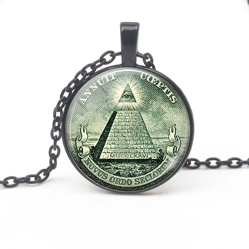 Vintage Providence Jewelry Pyramid Necklace Personality Eye Pattern Pendant Necklace Handmade men women friends favorite gifts