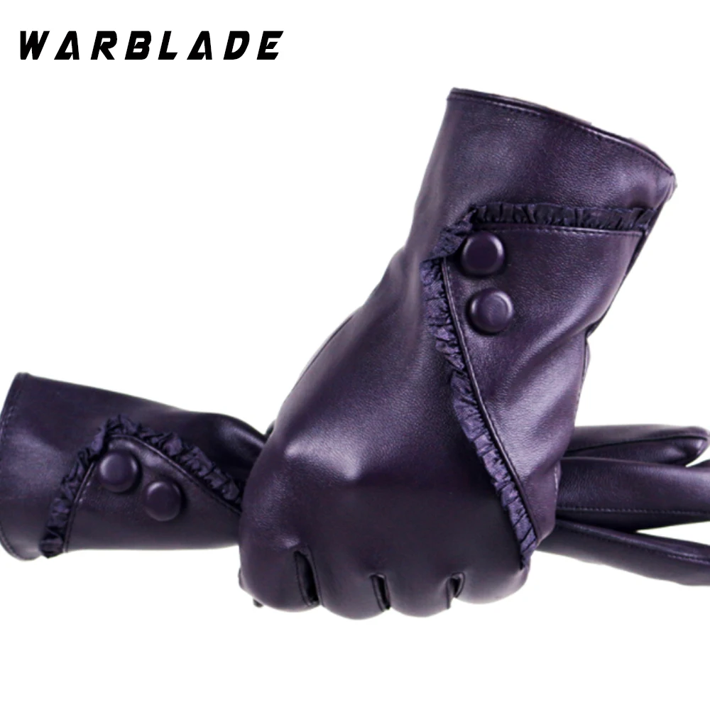 WarBLade Touch Screen PU Leather Gloves Women Winter Mittens Warm Gloves For Woman Winter Glove guantes mujer European style